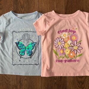 Wonder Nation Blue and Pink Sequins Girls Tees